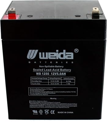 12V 5Ah SLA Battery WB1250F1 replaces UB1250, PS1250, WKA12-5F