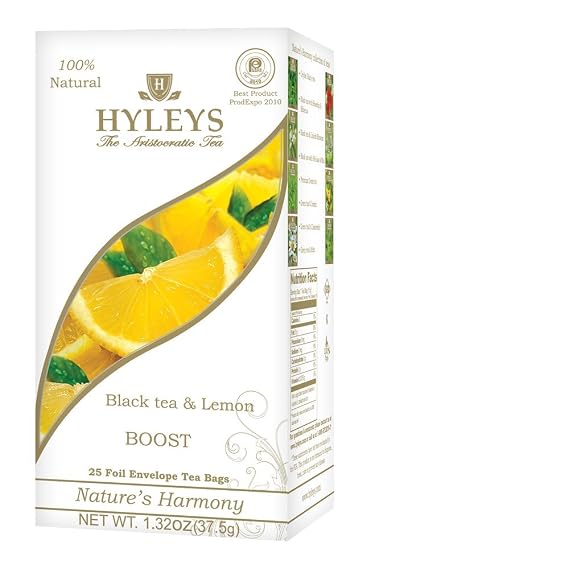 Hyleys Black Tea with Lemon - 25 Tea Bags (Boost)