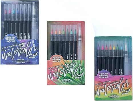 Art 101 Creative Tools Brush Pens, Assorted, 8 Pens/Pack, 3 Packs/Carton 73024