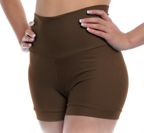 B Dancewear Womens High Waisted Dance Shorts Adult Sizes