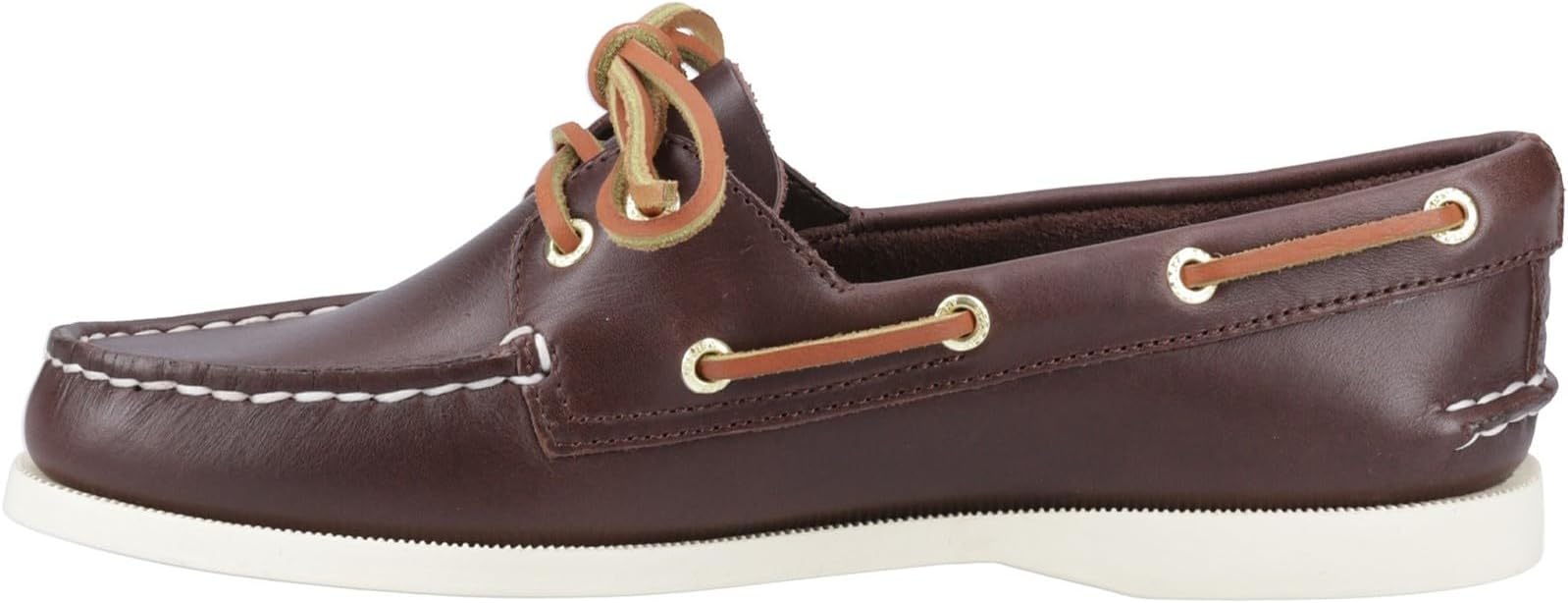 Sperry Men's Authentic Original 2-Eye Leather Boat Shoe, Dark Brown, 8.5 W