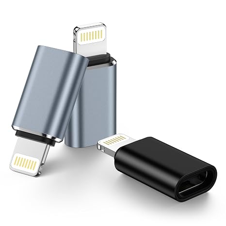 Lightning to USB C Adapter,3 pack USB C Female to Lightning Male Adapter