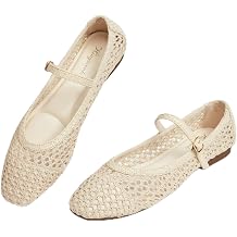 Mary Jane Shoes Women Ballet Woven Flats Mary Janes Flats Shoes for Women Dressy Comfortable
