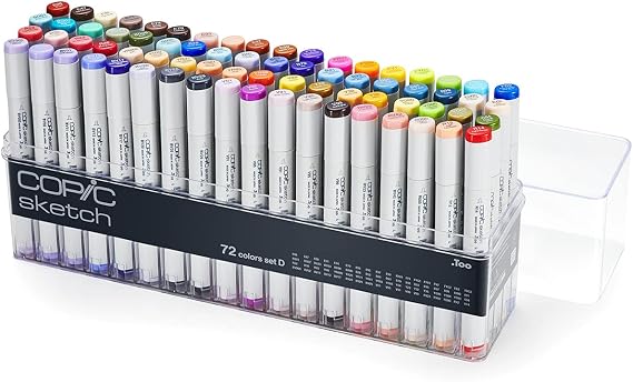Copic Sketch, Ultra-blendable Alcohol Markers, 72pc Set D