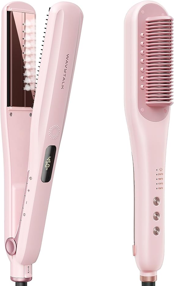 Wavytalk Steam Sesh Hair Straightener and Steamline Pro Steam Straightener Brush