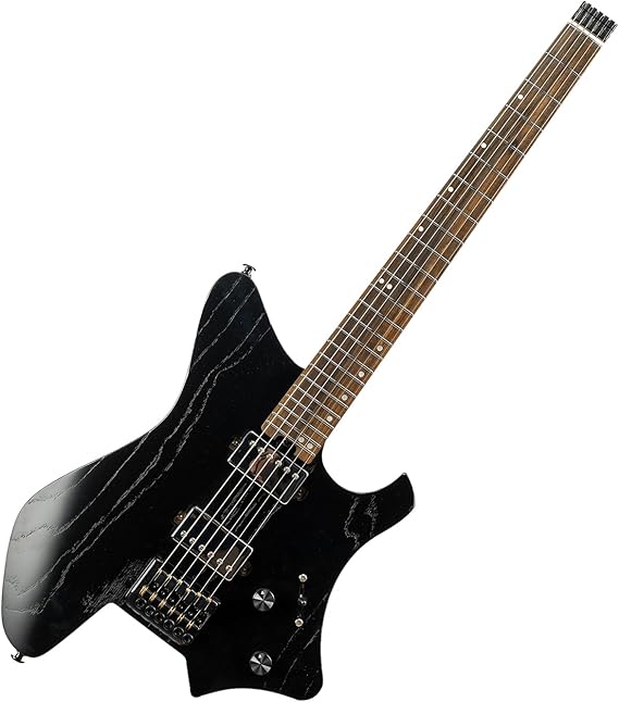 EART GW2 25.5" Headless Electric Guitar - Roasted Padauk Soild Body/5pc Maple Neck - Alnico-V Pickups, Stainless Frets