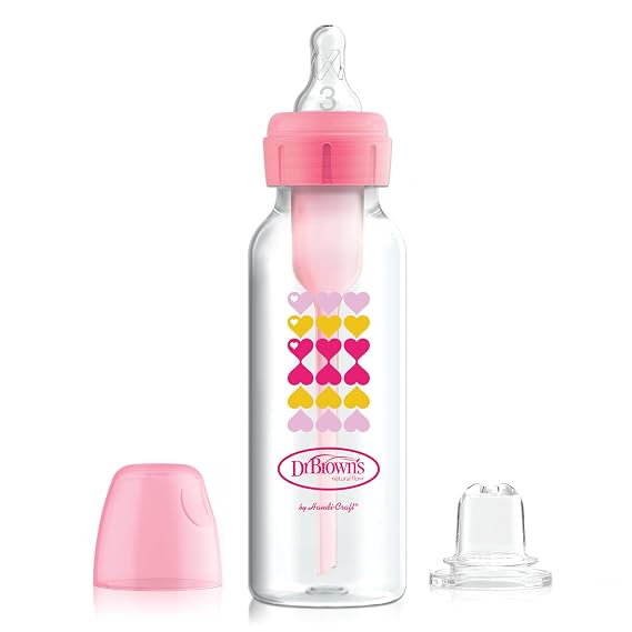 Dr. Brown's Narrow Sippy Bottle Starter Kit, Pink, 6m+