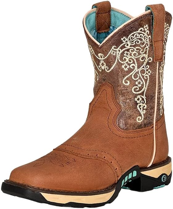 Corral Ladie's Tan Hydro Resist Saddle Vamp/brown Top Farm&ranch Dual Density Sole Sq Toe, Rubber Sole, Ranching W5006
