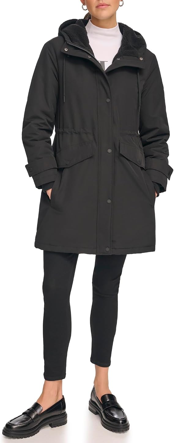 Calvin Klein Women's Zipper Hooded Puffer Coat