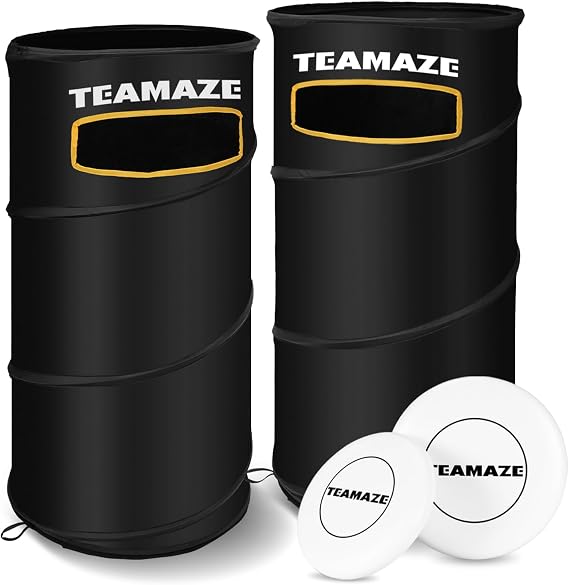 Flying Disc Game Set with Height-Adjustable Poles & Score Tracker