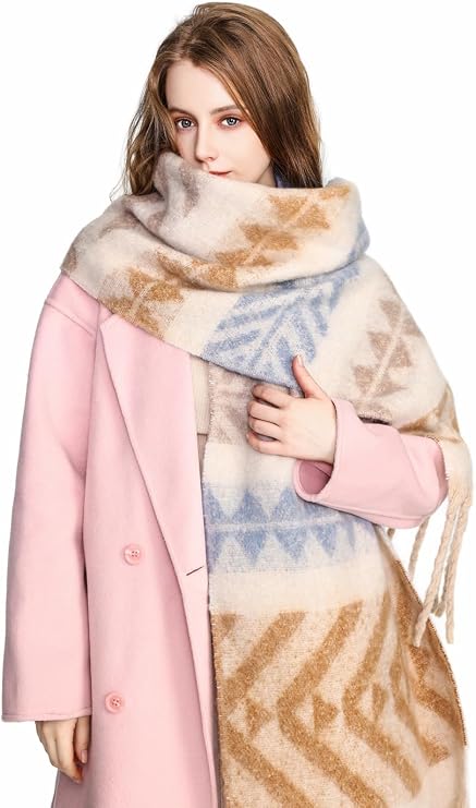 Yatemiole Women's Cashmere Feel Pashmina Shawl Wraps vintage style Warm Blanket Scarves with Tassel