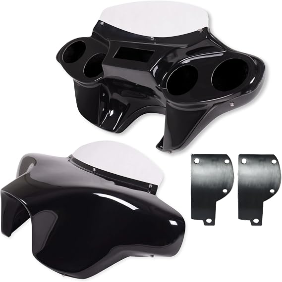Vector Batwing Fairings Compatible with (1999-2004) Kawasaki Vulcan 1500 Nomad Fiberglass with 4x5.25 Speaker Cutouts