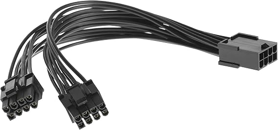 8 Pin PCIe GPU Power Cable Adapter - Female to Dual 8 Pin (6+2) Male GPU Extension Cable