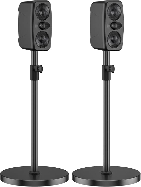 Speaker Stands Pair with IK iLoud MMPro & MTM MKII Studio Monitor Stands | Height Adjustable for IK Multimedia iLoud Micro Monitor Pro & MTM MKII Stands with Cable Management,All Metal Construction
