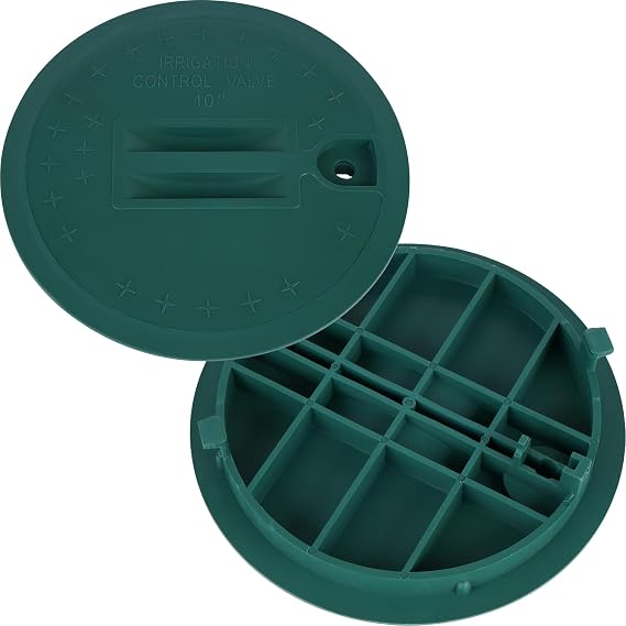 Sprinkler Valve Round Box Lid, 10 Universal Sprinkler Valve Cover for for Outdoor Sprinkler Irrigation Control Water System Lawn, Green 1 Pcs