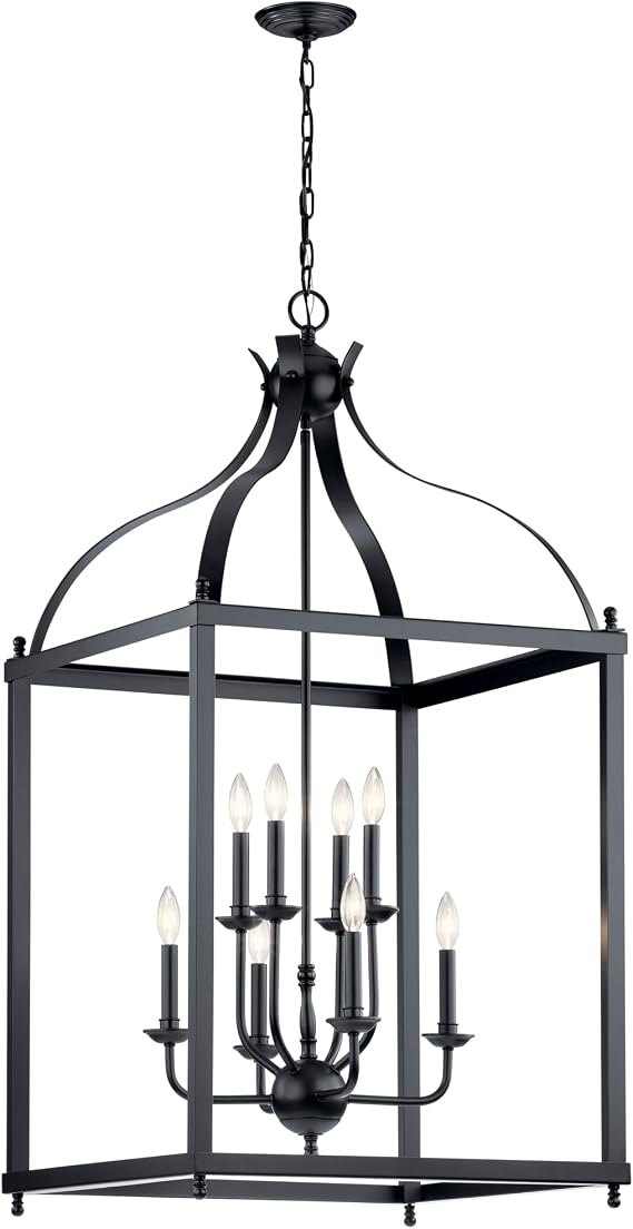 Kichler Larkin 8-Light Foyer Pendant Light, Black