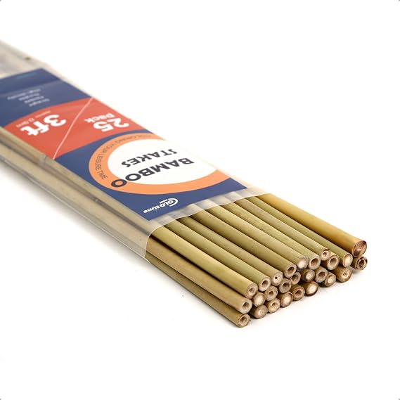 COLOtime Bamboo Stakes 3FT Garden Plant Stake for Indoor Plants 25 Pack