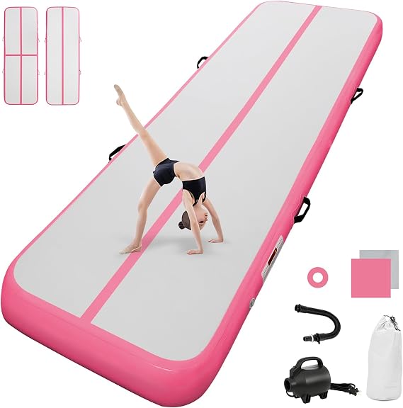 Inflatable Tumbling Gym Mat 10cm/20cm high 2M/3/4M/5M/6M/7M/8M/9M/10M/11M/12M Inflatable Air Gymnastics Mat Training Mats Gymnastics tumbling mat with Air Pump