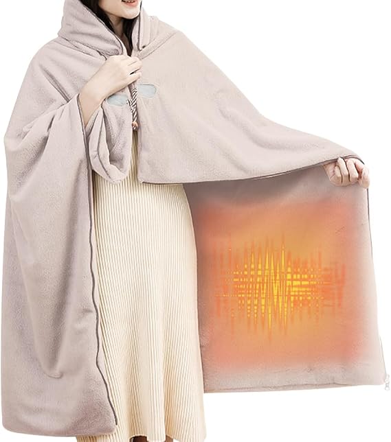 WOOLALA Electric Washable Heated Warm Blanket Thick Soft Warming Plush