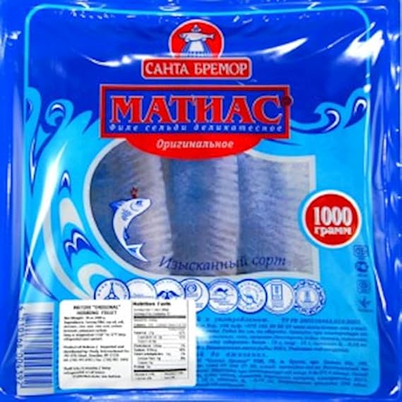 Santa Bremor Herring Fillet Matjes 1000G - Delicious Pickled Herring Fillets, Brined And Cured To Perfection, A Gourmet Seafood Delight For Lovers Of Traditional Soused Fish, Perfect For Any Meal