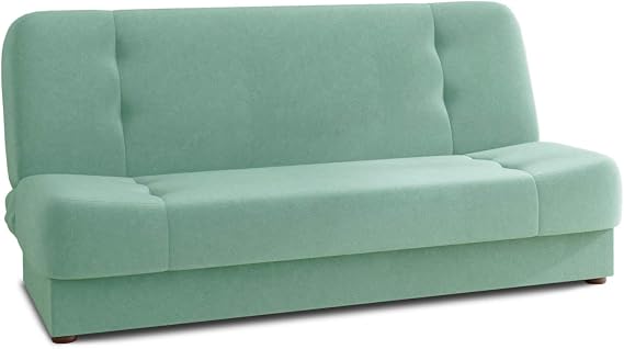 Sofnet Sena Sofa Bed with Storage Box (Mint Green Manila 11) Sofa bed with storage box velour fabric bed function couch sofa set upholstered sofa