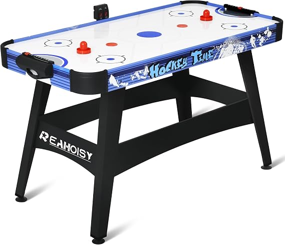 58" Air Hockey Table, Arcade Powered Air Hockey Game Table with Powerful Motor, Digital LED Scoreboard, Hockey Table Gaming Set Includes 2 Pucks & 2 Pushers for Home Game Room