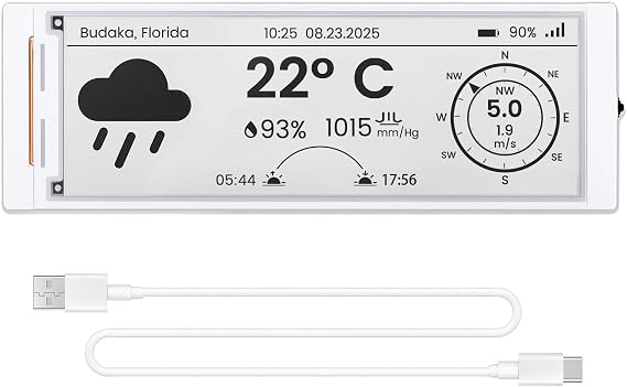 ELECROW ESP32 E-Ink Display 5.79 Inch E-Paper HMI Display Black/White Color | CrowPanel E Ink Screen with 272x792 Resolution Compatible with Arduino IDE, Driven by SPI Interface