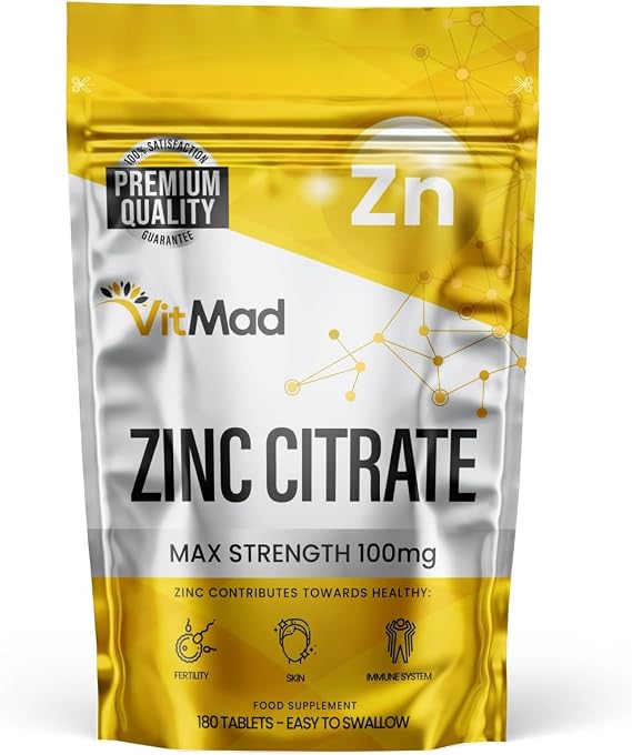 Zinc 100mg x 180 Tablets Max Strength 300% RDA
