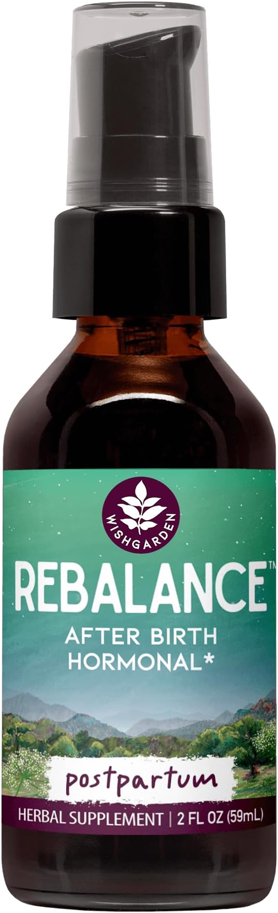 WishGarden Herbs ReBalance After Birth Hormonal, Postpartum Hormone Balance Supplement, Vitex Berry, Motherwort & St. John's Wort Tincture, Supports Mood & Hormonal Rebalancing, 2oz