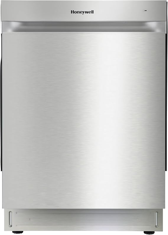 Honeywell 24 Inch Dishwasher with 12 Place settings, 7 Washing Cycles, Stainless Steel and Plastic Tub, UL/Energy Star- Stainless Steel
