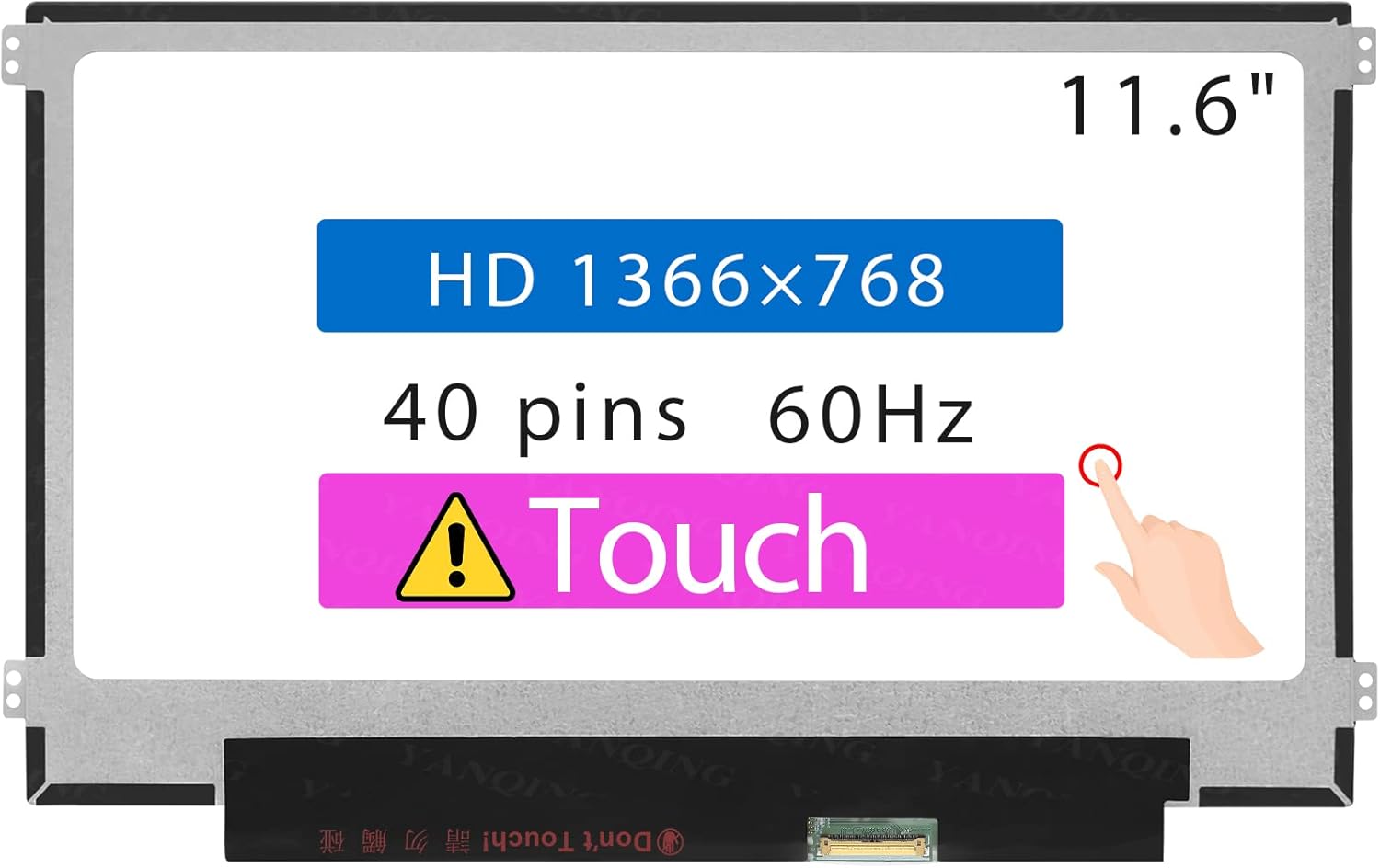 11.6 Screen Replacement for ASUS Chromebook Flip C234M LCD Display Panel 40 pins 60 Hz HD 1366  768 Touch