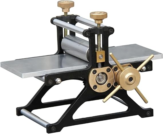Manual Printmaking Etching Machine, Mini Letterpress Printmaking Machine, Table Size 75X200MM, with Metal Roller, Compact and Durables, Home Decoration Displays, for Wood and Copper Prints