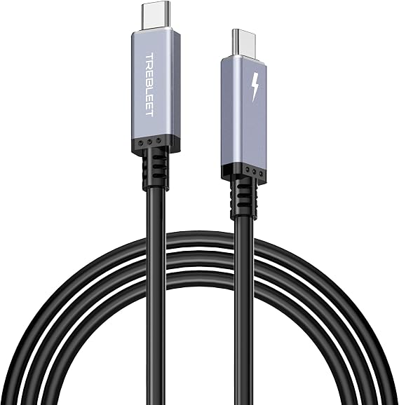 TREBLEET 6.6ft USB4 Cable (40Gbps), Compatible with Thunderbolt 5 & 4 & 3, 100W PD Charging, 5K@60Hz Video | USB-C to USB-C Cord for eGPU, Mac Studio, MacBook Pro, Dell XPS, Docking Station