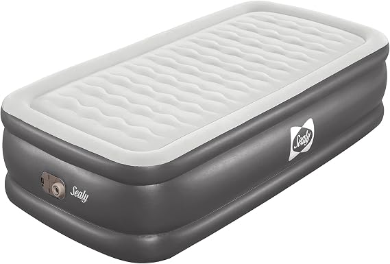 Sealy Tritech Inflatable Air Mattress Bed with Built-in Pump, Gray, Twin