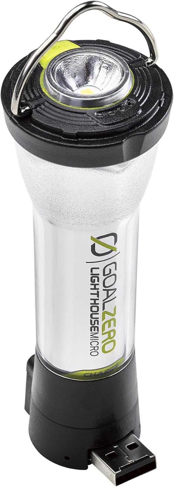 Goal Zero Lighthouse Micro Charge Flashlight, USB Rechargeable Flashlight for Car and Emergency Use | IPX6 Weatherproof, Up to 170 Hrs Runtime on Low, Doubles as Phone Charger, Solar or USB Recharge, for Car & Emergency Use