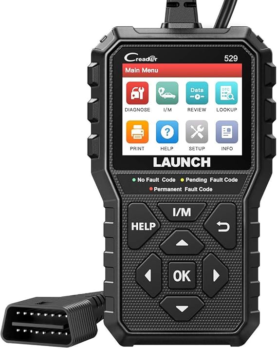Launch CR529 OBD2 Diagnostic Scan Tool Code Reader for Car After 1996 | Check Egine Light, OBDII Scanner Read and Clear Codes, One Click 1/M, for DIYers, Lifetime F-ree Updates, 5 Yrs Backup