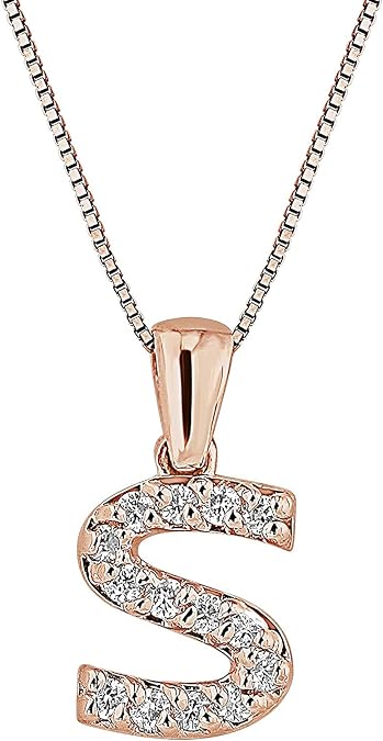 Diamond Wish 14k Gold A to Z Letter Diamond Initial Pendant Necklace (1/10cttw) with 18-inch chain