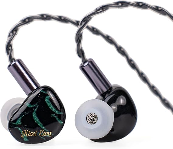 Kiwi Ears Cadenza 10mm Beryllium Dynamic Driver In Ear Monitor HiFi IEM | Earphones with 3D Printed Cavity, 3.5mm Jack, Studio Tuned, Detachable 2Pin Cable, Wired Earbuds for Audiophiles (Green)