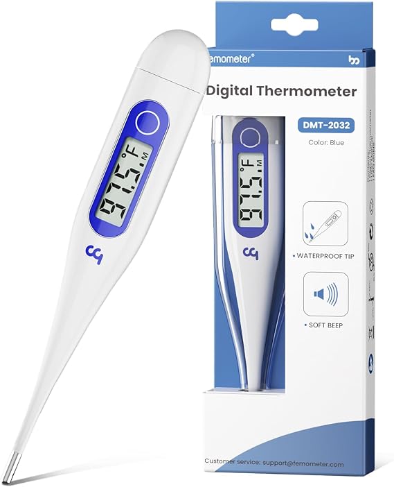 Femometer Digital Thermometer for Adults and Kids, Klein Blue