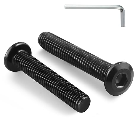 M8-1.25 x 40mm Flat Head Hex Socket Cap Screws Bolts 10Pcs, M8 Bolt 304 Stainless Steel Black Zinc Plated, Full Thread, with Hex Spanner