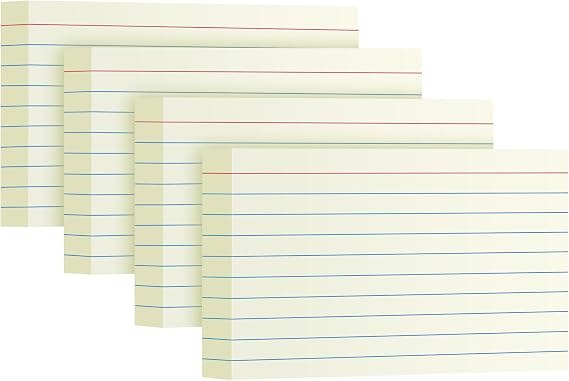 Cream Index Cards 3x5, 200 Count,180gsm Heavy Flash Cards for Studying
