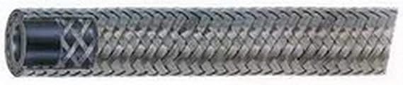 Aeroquip Hose, AQP Racing Hose, 6 AN, 20 ft, Braided Stainless/Rubber, Natural, Each