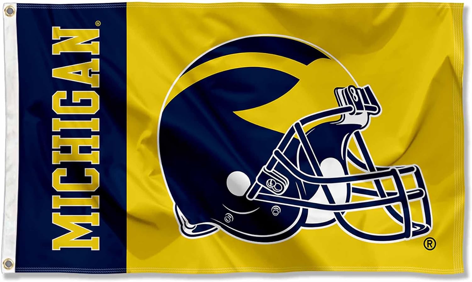 College Flags & Banners Co. Michigan Large Football Helmet 3x5 College Flag