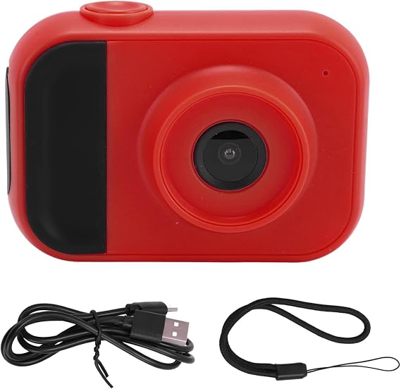 かわいいデジタルカメラ 24MP HD 4X デジタルズーム 防水 耐衝撃 オートフォーカス ビデオ Vlogging カメラ コンパクトカメラ 2.0 インチ画面付き 誕生日プレゼント用 赤