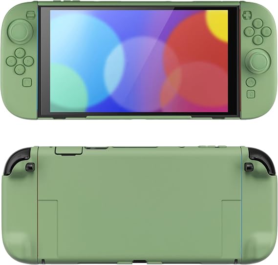 PlayVital Solid Color Series Protective Case for Nintendo Switch 2, Anti-Scratches Hard Shell Dockable Grip Cover with Extra Foldable Stand & Thumb Grips for Nintendo Switch 2 - Matcha Green