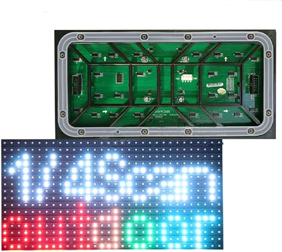 AZERONE P10 Led Matrix Outdoor Waterproof Screen 1/4scan SMD3535 3in1 RGB Full Color LED Display Module Panel Board 320x160mm 32x16 Pixels (RGB-Full Color, P10-320 * 160mm)