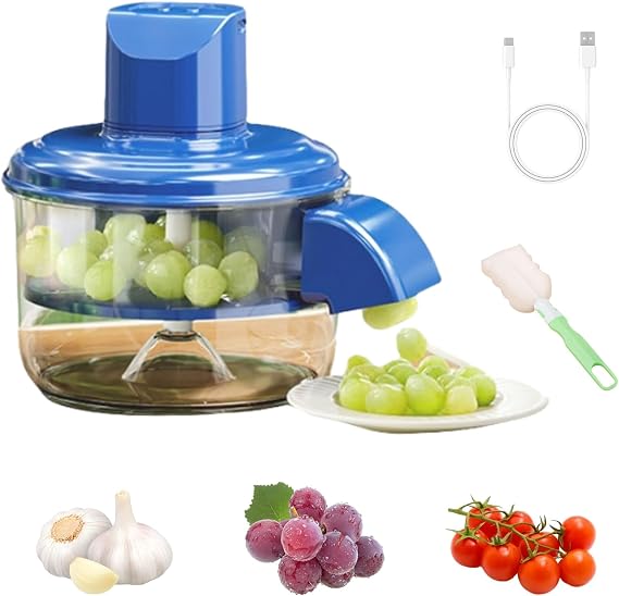 Electric Grape Peeling Machine, Garlic Peeler, Tomato Peeler, Blue, Metal Blade, ABS Body, Automatic, Fruit & Vegetable