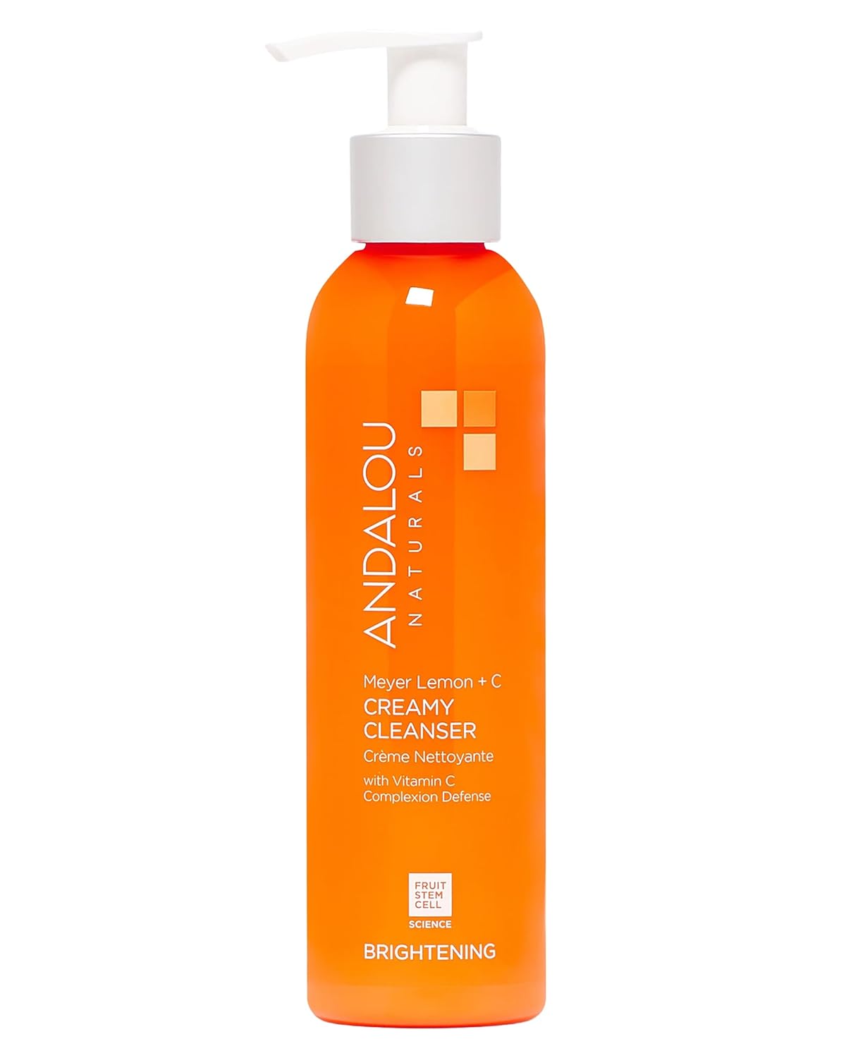 Andalou Naturals Brightening Meyer Lemon  Vitamin C Creamy Cleanser | Gentle Face Wash to Even Tone & Boost Glow | Aloe Vera & Natural Ingredients | For Dull Skin | 6 oz