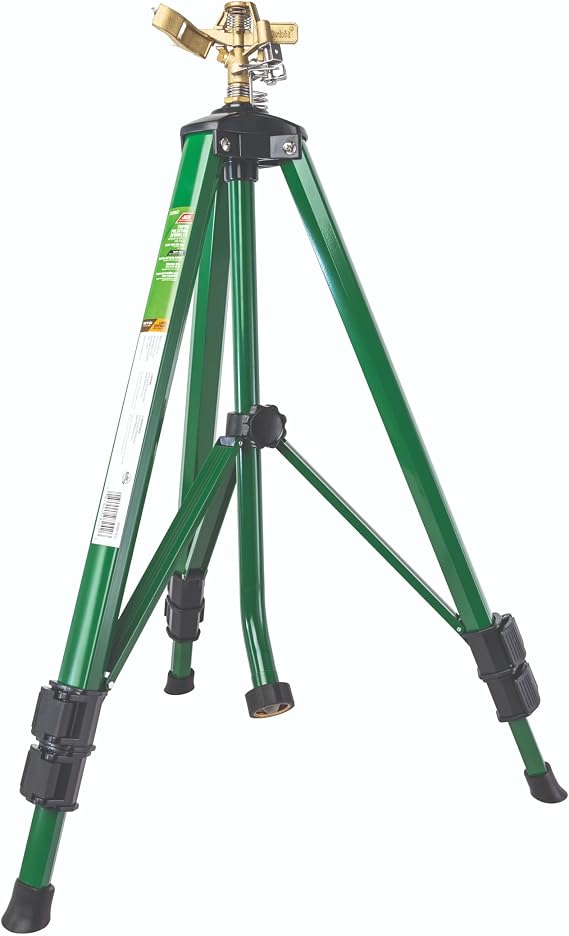 Orbit 58308Z Tripod Lawn Brass Impact Sprinkler - 360 Degree Rotating Sprinkler