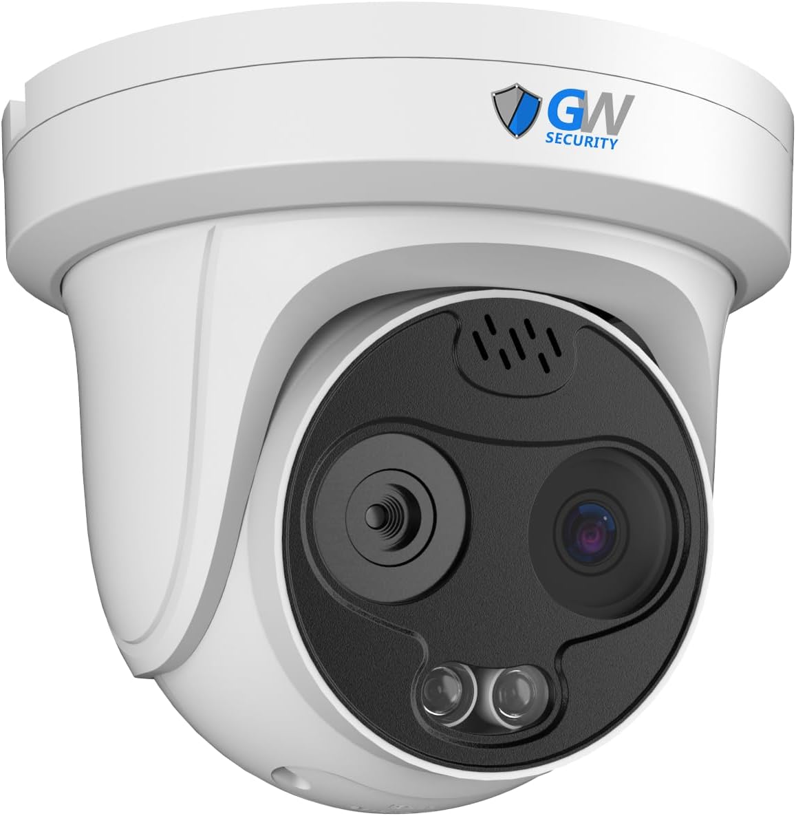 GW Security 5MP Bi-Spectrum Themal Accurate Temperature Measurement 2-Way Audio PoE Dome Security Camera wSmoke, Flame, Fire Point, Human, Vehicle Smart Detection and 10 AI Functions